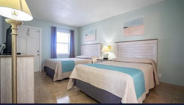A guest room at the Carriage House Resort